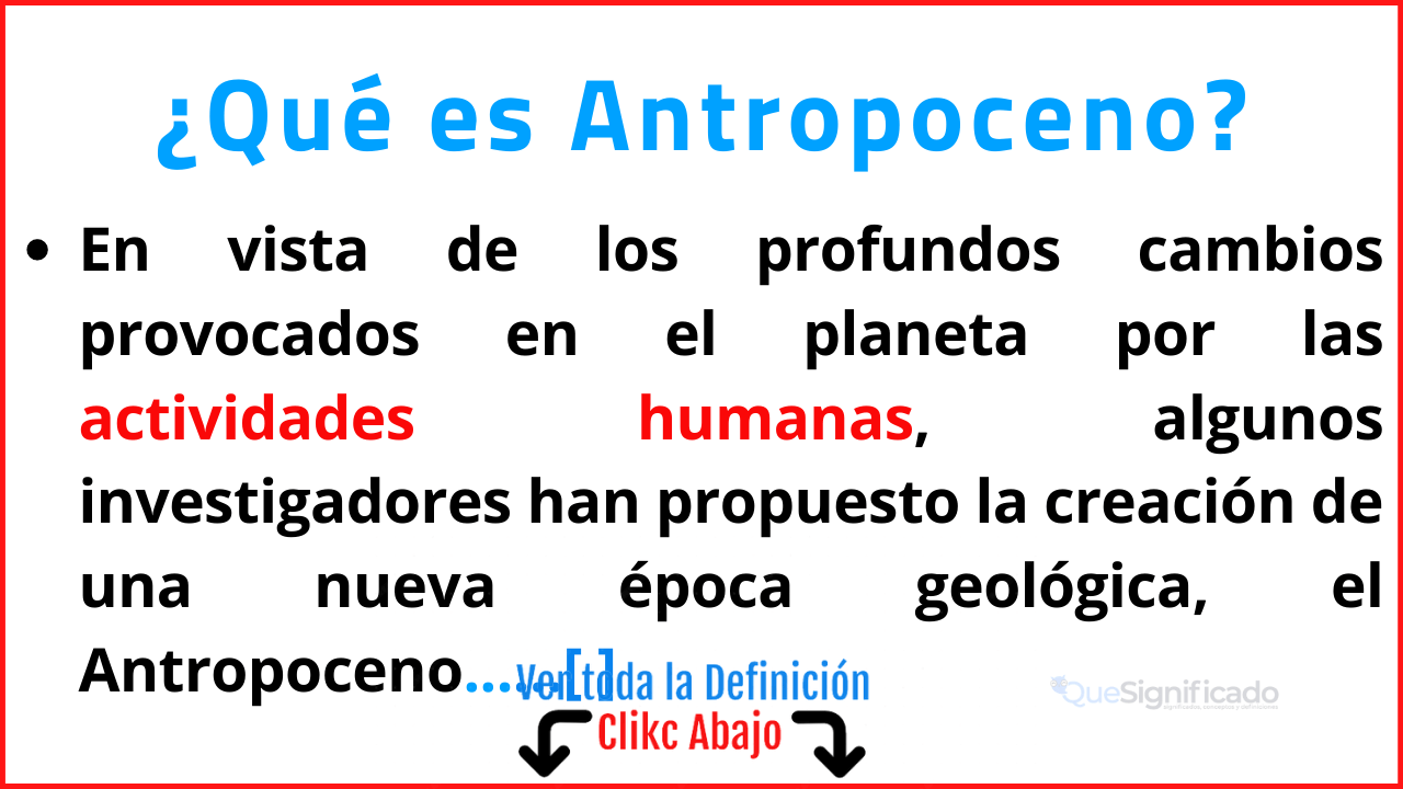 Qué es Antropoceno