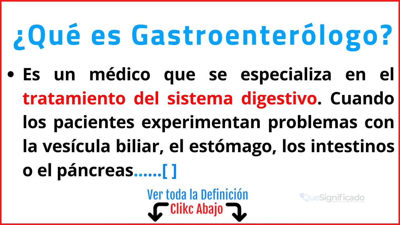 Qué es Gastroenterólogo