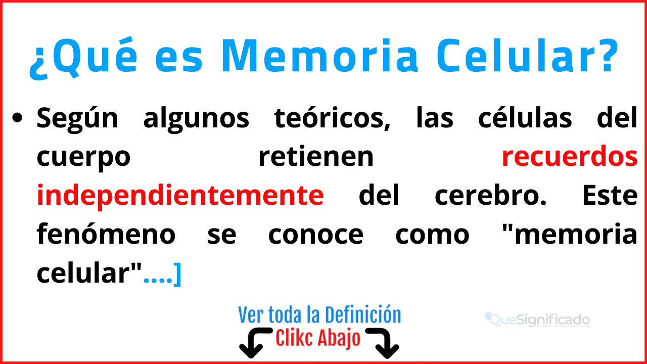Qué es Memoria Celular