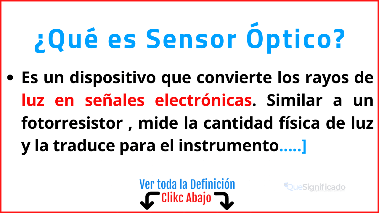 Qué es Sensor Óptico