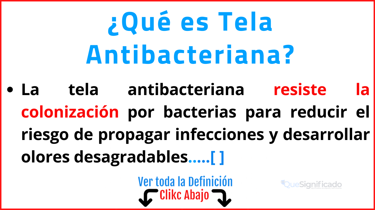Qué es Tela Antibacteriana