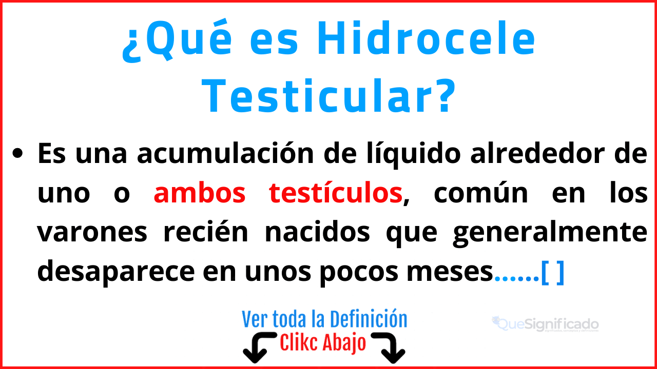 Qué es Hidrocele Testicular